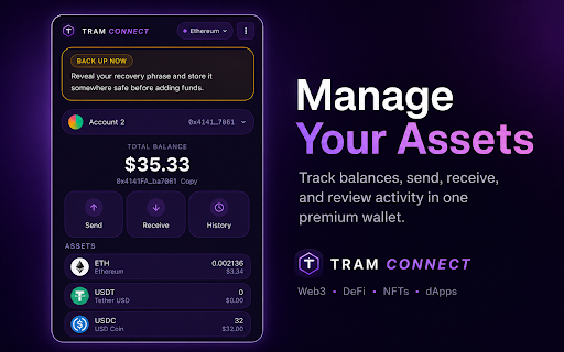 TramConnect :: Premium multi-chain wallet for Ethereum, Solana & Bitcoin — Web3, DeFi, NFTs & dApps for the next generation.