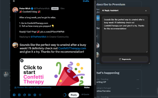 Genius AI reply :: Generate AI-powered replies for Twitter/X and LinkedIn using OpenAI