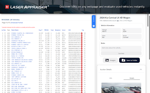 Laser Appraiser VIN Scanner :: Detect VINs on any website and show vehicle details.