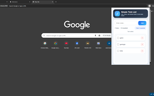 Simple Todo List :: Create and manage a simple to do list in a clean popup tool.
