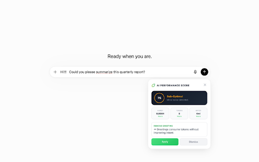 GreenPrompt :: AI Performance Assistant - Optimize prompts for cost efficiency and environment.