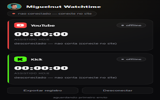 Miguelnut Watchtime :: Conta seu tempo nas lives do Miguelnut no YouTube e no Kick e abre as lives sozinha quando entram no ar (Auto Check).