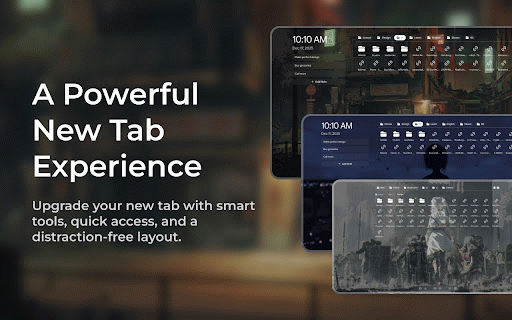 AbyTab – Custom New Tab & Home Page :: Turn your new tab into a clean, customizable workspace with bookmarks, widgets, quick actions, and wallpapers to boost productivity.