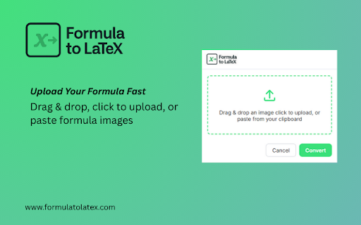 Formula to LaTeX: Convert Images to Code :: Convert any formula from images or screenshots into LaTeX code instantly, we supports math, physics, chemistry, and more.