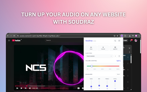 SouDraz by Qylit :: Advanced local audio volume control with boosting up to 1000%, EQ, and per-site memory