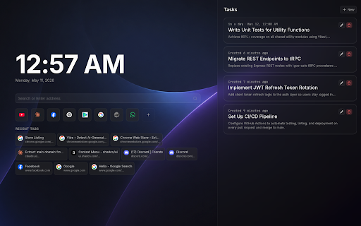 DxHome :: Minimal newtab ui screen for your browser