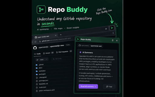Repo Buddy :: AI-powered GitHub repository analyzer and contribution assistant.