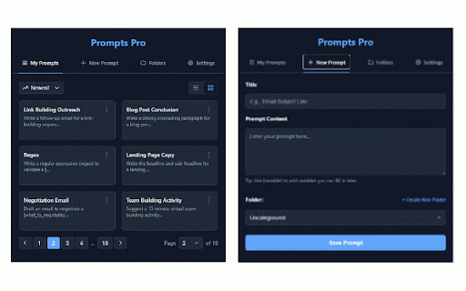 Prompts Pro - AI Prompt Manager :: Save, organize & instantly use your AI prompts on ChatGPT, Gemini & Claude.