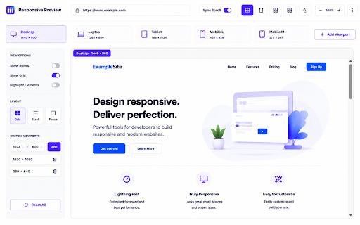 Responsive Preview :: Preview websites across multiple device screen sizes simultaneously.