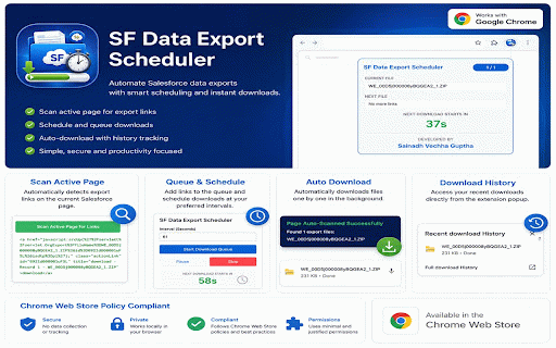 SF Data Export Helper :: Sequential Salesforce Downloader with Automated Link Scraper