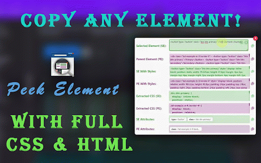 Peek Element :: Peek Element is a browser extension that allows you to view the HTML of any element on a webpage.