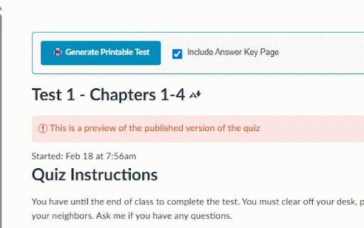 Canvas Quiz Print Pro :: Advanced printable formatting for Canvas Quizzes with Answer Key generation.