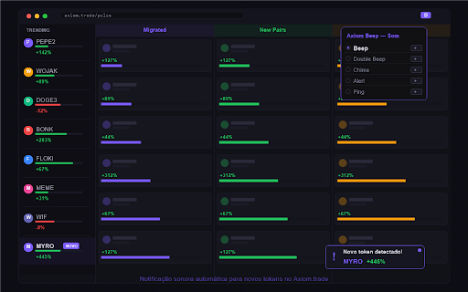 Axiom Beep :: Emite beep quando aparece token novo na sidebar do Axiom