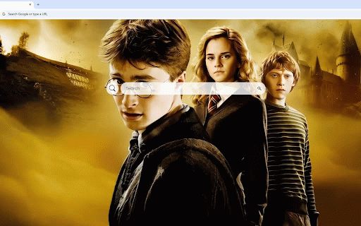 Harry Potter Live Wallpaper :: Harry, Hermione, and Ron in a golden Hogwarts atmosphere from the wizarding world.