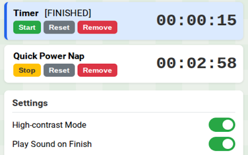 Panda Multi-Timer & Stopwatch :: Create multiple labeled stopwatches and timers that run in the background and notify when done.