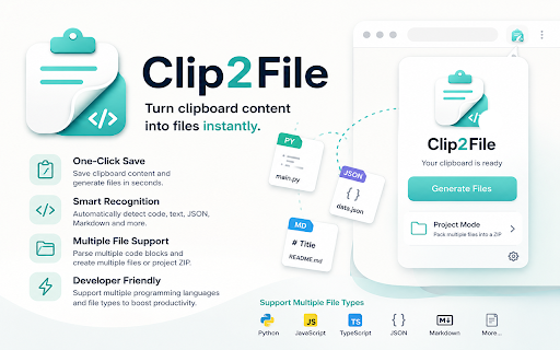 Clip2File :: Turn clipboard content into the right file, instantly.
