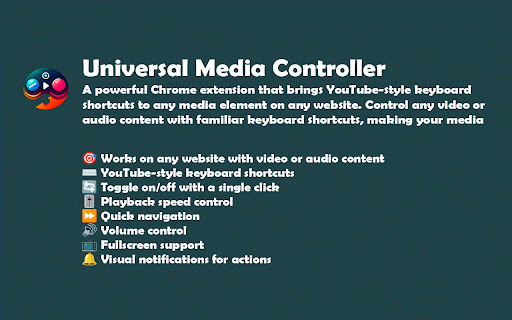 Universal Media Controller :: Universal Media Controller - Smart Keyboard Shortcuts for Any Media