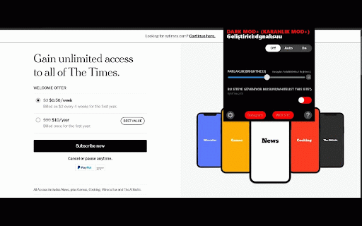 Dark Mode+(Karanlık Mod+) :: Karanlık Mod+ gece modu olmayan sitelere gece modu ekleyerek kullanımı kolaylaştırır. Ekran parlaklık ayarı ile göz sağlığını korur.