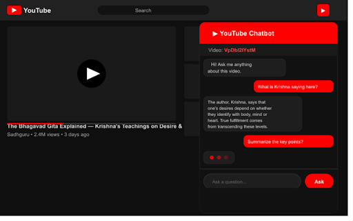 YouTube Chatbot :: Ask questions about any YouTube video