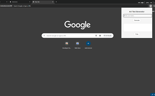 Simple Art Text Generator :: Generate stylish Unicode art text from your name directly in the popup.