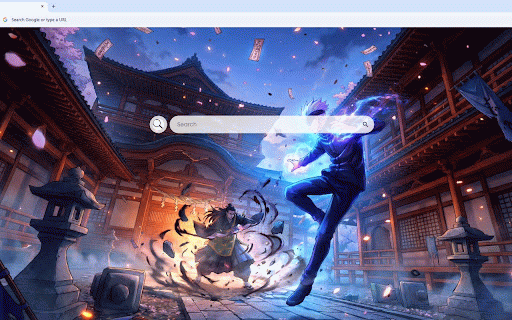 Gojo vs Geto Shrine Battle Live Wallpaper :: Gojo and Geto clash with cursed energy amid cherry blossoms in a stunning shrine battle.