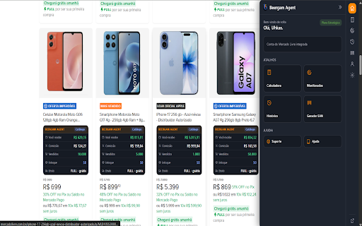 Beergam Pro :: Mostra comissão, frete e valor recebido de cada anúncio direto nas páginas do Mercado Livre.