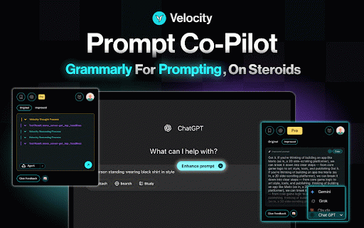 Velocity: The Prompt Co-Pilot :: AI Prompt Co-Pilot for LLMs – Optimize Prompts for Smarter, Faster Results Instantly!