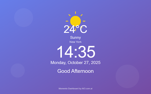 Momento Dashboard :: Beautiful new tab with live time and daily weather at a glance