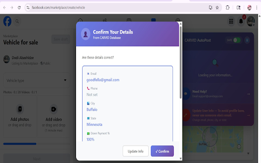 CARVID FB Marketplace :: FB Marketplace auto-poster and AI auto-responder by CARVID