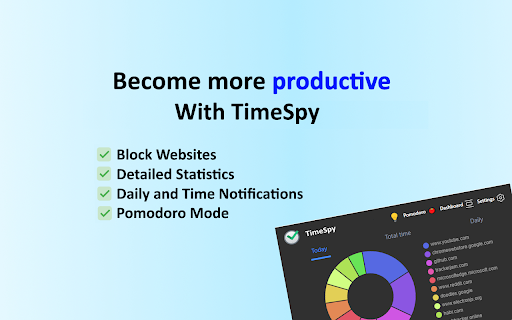 TimeSpy - Block Websites, Pomodoro & Web Analytics :: Track time of your web activity, limit and block distracting websites. Monitor your web usage.