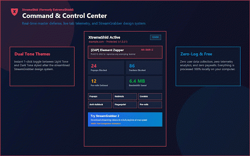 XtremeShld: Ultimate Privacy, Pop-up & Ad Blocker :: Ultra high-speed privacy defense against trackers, pop-ups, fingerprinting, and video ads. 100% free with zero paywalls.