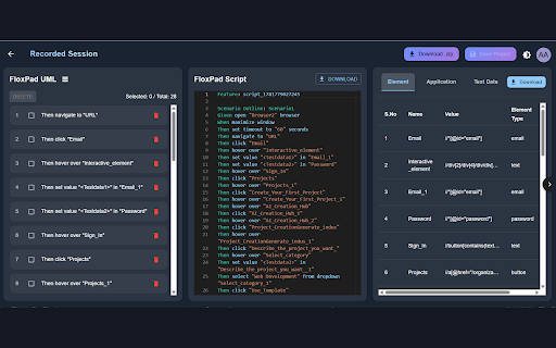 Floxpad Recorder - Workflow to Script Automation :: Record browser workflows and instantly convert them into ready-to-execute scripts with Floxpad.