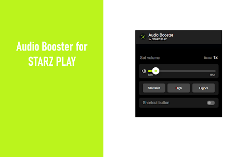 Audio Booster for STARZ PLAY :: Struggling with quiet audio? Try Audio Booster for STARZ PLAY and amplify your experience!