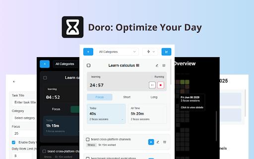 Doro: optimize your day :: Doro is a focus and productivity tool that helps you manage your tasks and time effectively using the Pomodoro technique.