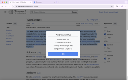 Word Counter Plus :: Instantly view word count and detailed text statistics with a simple right-click or keyboard shortcut.