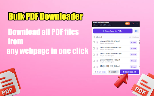 Bulk PDF Downloader: Download All PDFs from any site :: Find and download all PDFs from any webpage in one click. Download individually or as a ZIP. Bulk download with Pro.