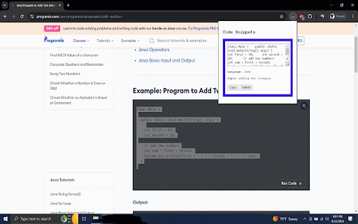 Code Snippet Saver :: Save and categorize code snippets from any webpage.