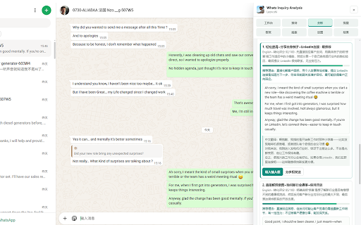 Whats Inquiry Analysis :: AI analysis assistant for WhatsApp Web conversations.