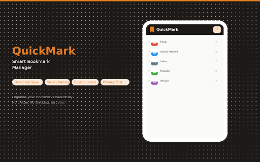 QuickMark - Smart Bookmark Manager :: A minimal, elegant bookmark manager that lives in your bookmark bar. Organize your links with folders and quick access.