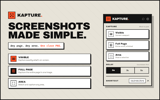 Full Page Screen Capture and Area Screenshot :: Full page screen capture, visible window or area screenshot. Any webpage as a lossless PNG - copy to clipboard or save as PNG.