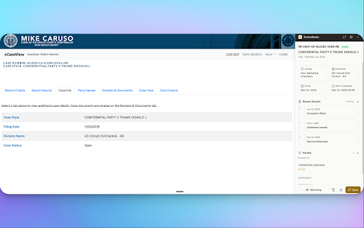 DocketRadar :: Automatic court case monitoring. Track docket entries, hearings, and case updates across 46+ courts in 15+ states.