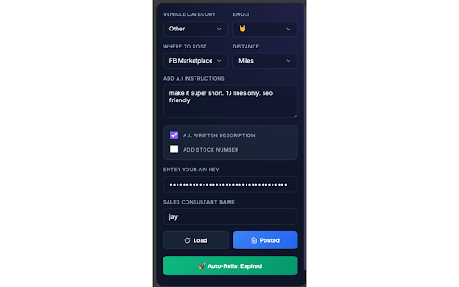 Autolister :: Syndicate vehicle inventory to Facebook Marketplace.