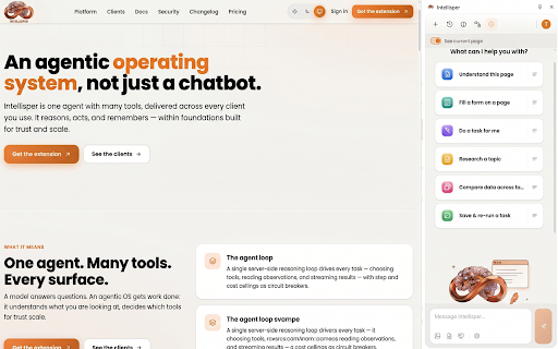 Intellisper: Agentic OS for Work on the Web :: Your Agentic OS for Work on the Web. Powerful AI companion in browser. Summarize pages, Extract data, Automate and schedule actions.