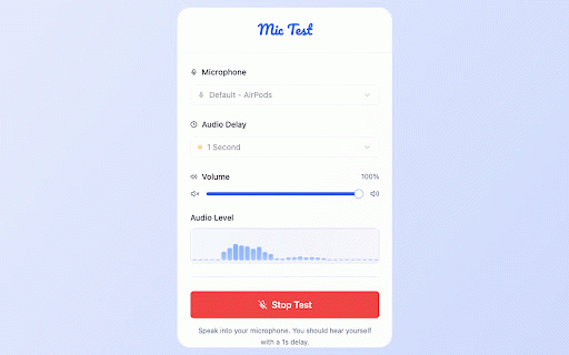 Mic Test :: Test your microphone with delay feedback