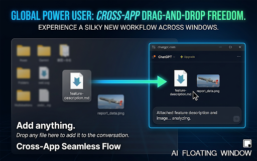 AI Always on Top: PiP Chat & Global Assistant :: Keep ChatGPT/DeepSeek and more always on top! A floating PiP chat window with cross-app drag & drop, 1-click summary, & translation.
