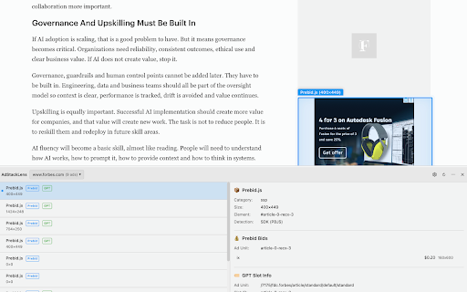 AdStackLens - Ad Tech Stack Inspector :: Inspect any site's ad tech stack — ad networks, header bidding, ad server slots, SDK data, and iframe hierarchies. For ad ops.