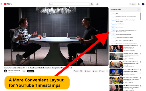 YouTube Timestamps: Right Next to the Video :: View YouTube timestamps in a clean block on the right. Navigate long videos smoothly without endless scrolling.