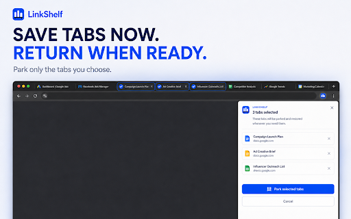 LinkShelf :: Park tabs, organize useful links, and return to them at the right time.