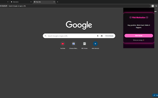 Pink Motivation – Daily Quote :: Display a new motivational quote each day with a stylish black and pink design.