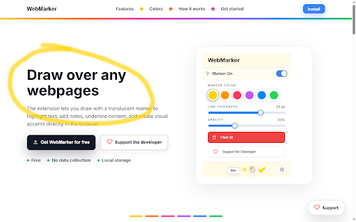 WebMarker – make notes on websites :: Highlight what matters and draw with a marker right in your browser — for free.